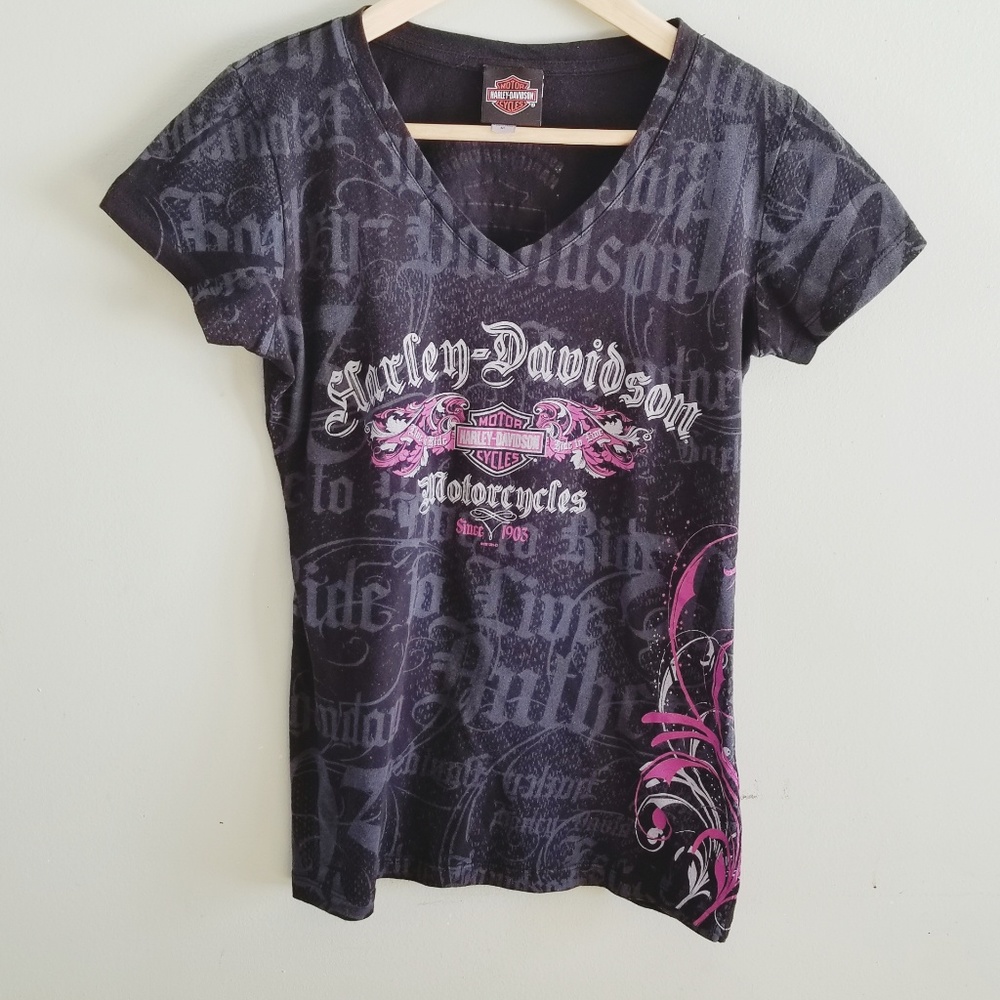 Harley-Davidson x Bravado V Neck T Shirt Medium